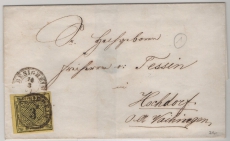 AD, Württemberg, ca. 1852, Mi.- Nr.: 2, verwendet als EF auf Fernbrief von Besigheim nach Hochdorf, gepr Heinrich BPP