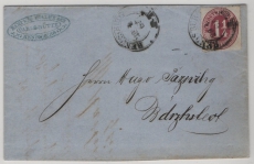 Schleswig, 1867, Mi.- Nr.: 18 e, als EF auf Fernbrief von Rendsburg nach ...