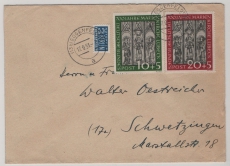 BRD, 1951, Mi.- Nr.: 139- 40 als Satzbrief- MiF auf Fernbrief, von Eggenfelden nach Schwetzingen