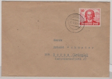 Berlin, in BRD verwendet, 1950, Mi.- Nr.: 62 als EF auf Fernbrief von Göttingen nach Leipzig