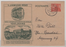 Berlin, 1950, 8 Pfg. - Sonder- GS (Mi.- Nr.: P 10), gelaufen  innerhalb von Berlin
