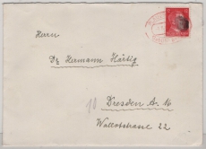 OPD Chemnitz, 1945, Mi.- Nr.: AP 827 I als EF mit Teilbarfrankatur (!) auf Fernbrief von Plauen nach Dresden