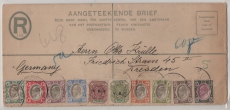 Transvaal / Südafrikanische Republik, 1902, 89 P. MiF auf Auslands- Einschreiben von Johannesburg nach Dresden