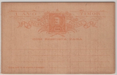 Portugisische Kolonien, Timor, ca. 1900, 1 Avo- Antwort- GS, ungebraucht, zusammenhängend, selten!