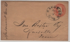 USA, 1857 (?) 3 Ct.- GS- Umschlag, gelaufen als Fernbrief von Macon nach Knoxville. Dekorativ!