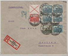 DR / Weimar, 1933, Zusammendrucke Mi.- Nrn.:  S 100 + W 41 u.a. Marken als MiF auf R.- Ortsbrief innerhalb von Berlin