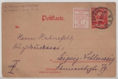Leipzig / Privatpost Lipsia, 1897, 3 RPfg.- GS, + Portostufen- Zusatz, gelaufen innerhalb von Leipzig! Selten!
