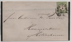 DR, Brustschilder, 1873, Mi.- Nr.: 17 als EF auf DS- Fernbrief von Kreiensen (AD- Braunschweig-Stempel) nach Hildesheim