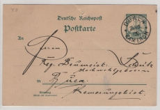 Dt. Kolonien, Kamerun, 1902, 5 Rpfg.- GS- Karte (Mi.- Nr.: P 8) gelaufen als Fernpostkarte von  Duala nach Buea