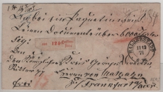 NDP, 1871, Mi.- Nrn.: 18 (3x) + 26 (2x) rs. als EF auf Wertpaket- Begleitbrief von Halberstadt nach FF/O