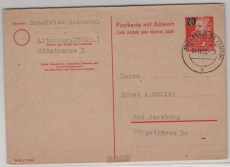DDR, 1952, 20 Pfg.- Antwort- Überdruck- GS-Karte (F- Teil), Mi.- Nr.: P 43 F, gelaufen (?) von Altenburg nach Bad Harzburg