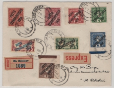 CSSR / Tschechoslovakei, 1919, 219 H.- Überdruck- MiF auf Orts- Express- Einschreiben innerhalb von Mlada Boleslav
