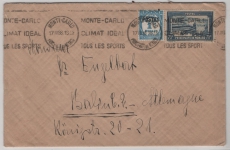 Monaco, 1938, 76 Ct. MiF auf Auslandsbrief von Monte Carlo nach Berlin