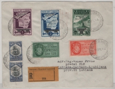 San Marino, 1944, 14,25 L. auf  R.- Fernbrief von Borgo nach Ljubljana