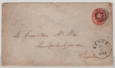 Dänemark, 1865, 4 S. GS- Umschlag gelaufen als Fernbrief von Kjöge (?) nach Slagelse