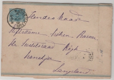 Dänemark, ca. 1900, 4 Öre- Streifband- GS, gelaufen von Kopenhagen via Rudkjöbing nach Trankjaer