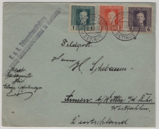 Kuk Österreich- Ungarn, Feldpost in Montenegro, 9 ... MiF auf Auslands- Feldpostbrief von Cetinje nach Annen a.d.R. (D)