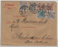 K u K Österreich- Ungarn, 1899, 10 Kr. MiF auf Auslandsbrief von Triest nach Neuhaldensleben (D)