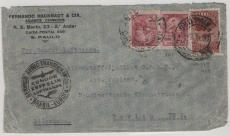 Brasilien, 1935, 21.000 Reis MiF auf Luftpost- Auslandsbrief von Sao Paulo nach Berlin