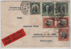Chile, 1929, 7,10 P. MiF auf Auslands- Luftpostbrief von Valparaiso nach Ostheim, (D.)