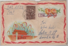 Korea, Nord, ca. 1955, 45 Ch. MiF vs. + rs. auf Auslands- Luftpostbrief von ... nach Berlin