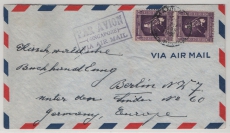 Philippinen, ca. 1938, 72 Ct. MeF auf Luftpost- Auslandsbrief von Manila via Singapore nach Berlin