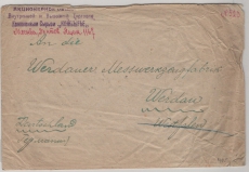 UDSSR, 1922, 2500 R.- Überdruckwert (4x, rs.) als MeF auf Auslandsbrief von Moskau nach Werdau (D.)