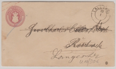 2 Sh.- GS- Umschlag (U10, gebraucht als Fernbrief von Lalendorf (?) nach Rostock