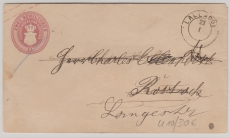 2 Sh.- GS- Umschlag (U10, gebraucht als Fernbrief von Lalendorf (?) nach Rostock