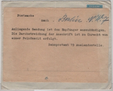 Incomming Mail, Venezuela, 1939, Auslandsbrief von Caracas nach Berlin, mit durchbalkter Adresse+ Klebezettel von Berliner Postamt; ... Feindmacht
