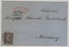 AD, Sachsen, 1856, Mi.- Nr.: 9 als EF auf Fernbrief von Dresden nach Altenburg, dekorativ!