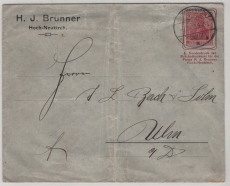 DR, Kaiserreich; 1908, Germania, Mi.- Nr.: 86 auf Privat-GS- Umschlag, von Hoch- Neukirch nach Ulm, selten!