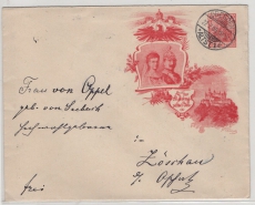 DR, Dt. Kaiserreich, 1906, Mi.- Nr.: 71 / als 10 Pfg.- privat- GS- Umschlag, als Fernbrief von Dresden nach Zöschau