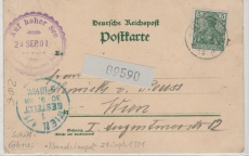 DR- Germania Reichspost, 1901, Mi.- Nr.: 55 als EF auf Auslands- Bildpostkarte auf hoher See, von Helgoland nach Wien (A)