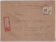 Lokalausgaben_ OST, Spremberg, 1946, Mi.- Nr.: 13 A, als EF auf Einschreiben- Fernbrief von Spremberg nach Berlin