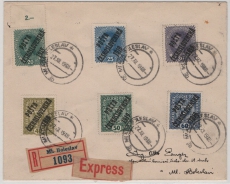 Tschechoslovakei, 1919, 2,25 K. - K. + K. Überdruckmarken- MiF auf R.- Express- Ortsbrief innerhalb von Boleslav