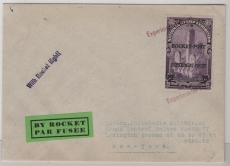 USA, 1936, Raketenpost, mit 75 Ct.- Beförderungsmarke, nach New York