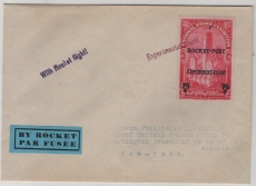 USA, 1936, Raketenpost, mit 75 Ct.- Beförderungsmarke, nach New York