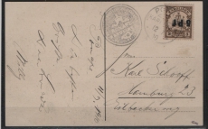 Dt. Kolonien / Karolinen, 1910, Mi.- Nr.: 7 Pv K als EF auf PK von Ponape nach Hamburg, akt. FA Jäschke- L. BPP; e + e!