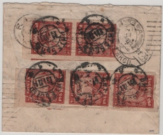 UDSSR, 1921, 1000 Kop. (5x) rs. , in MeF auf Fernbrief von ... nach U....y, mit Zensurstempel (schwach)