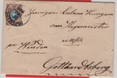Russland, Zarenreich, 1866, 10 Kop. EF auf Fernbrief von Wolmar (Lettland) nach Gotthardsberg