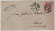 NDP, 1869, Mi.- Nr.: 21, EF als Fernbrief gelaufen von Sonneberg (T.+T. Stempel!) nach Lichte