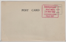 Feldpost, 1942, D. / Tschechoslovakei, Postkarte mit Felpoststempel der Tschechoslovakisch- Polnischen Feldpost !!!?
