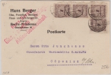 327 B (4x) als MeF auf Postkarte von Berlin- Friedenau nach Cöpenick bei Berlin