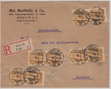 327 B (8x) als MeF auf Einschreiben- Fernbrief von Berlin nach Chemnitz, vom 23.11.1923