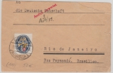 Nr.: 433 als EF auf Brief (stärker eingekürzt) von Berlin nach Rio Janeiro (Deutsche Botschaft, Brasilien)