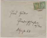 356 (2x) als Ganzsachenausschnitte auf Brief von Freiberg nach ...?
