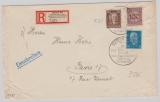 Nrn.: 343, 396 + 416 in MiF auf Auslands- Einschreiben- Fernbrief von der IPOSTA 1930 nach Paris