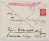 12 Pfg. Hindenburg als EF auf Brief Durch Deutsche Dienstpost Niederlande, Den Haag, 29.11.40