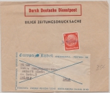 Zeitungsstreifband Durch Deutsche Dienstpost (Niederlande), von Amsterdam nach Weimar